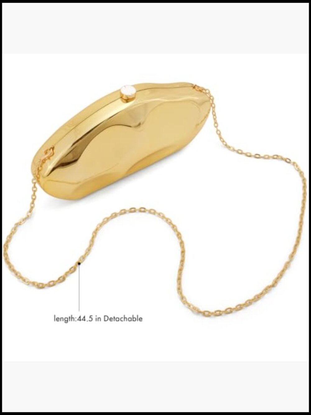 Acrylic Clutch Evening Bag with Chain Detachable Shoulder Strap Magnetic - Picture 5 of 7